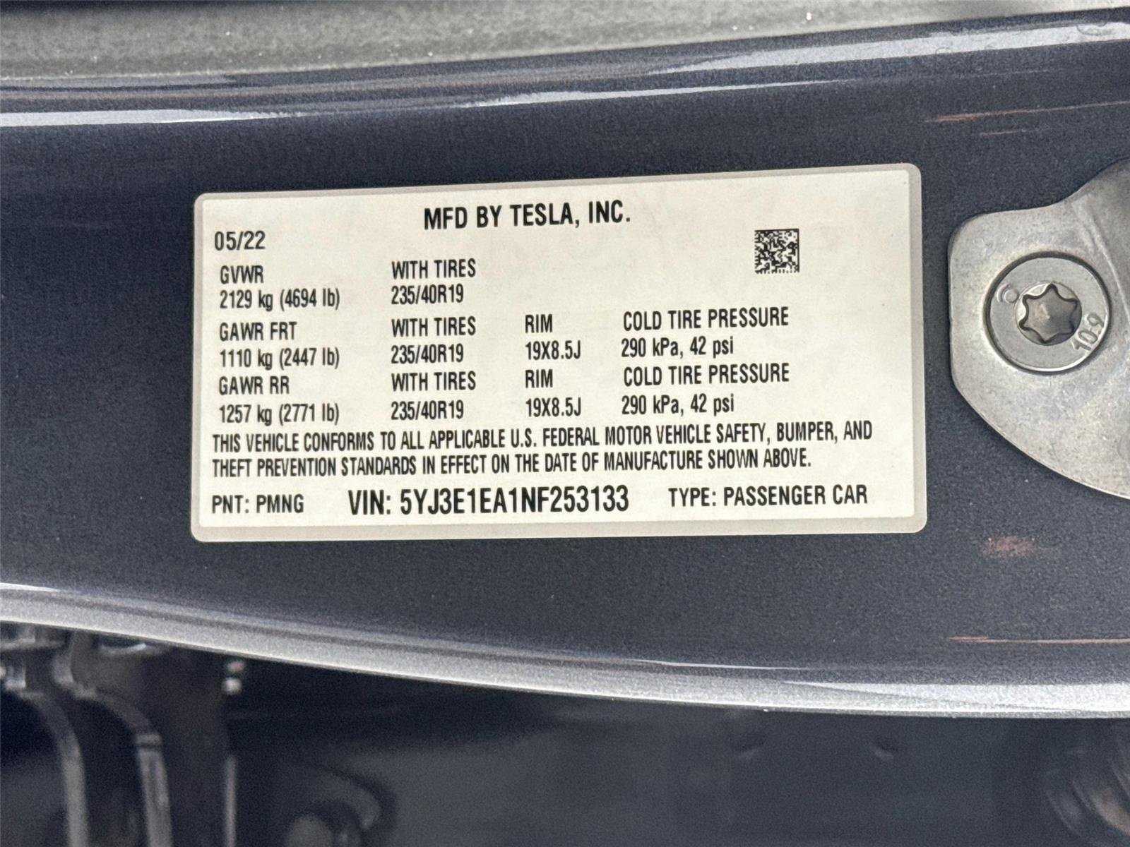 Used 2022 Gray Tesla Base image 29