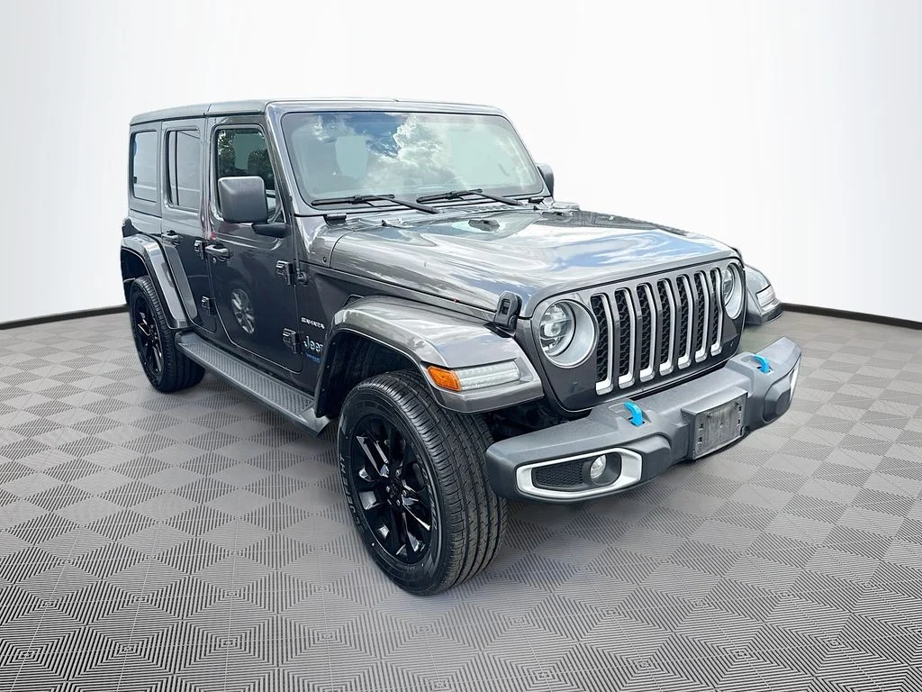 Used 2022 Gray Jeep Unlimited Sahara 4xe image 4
