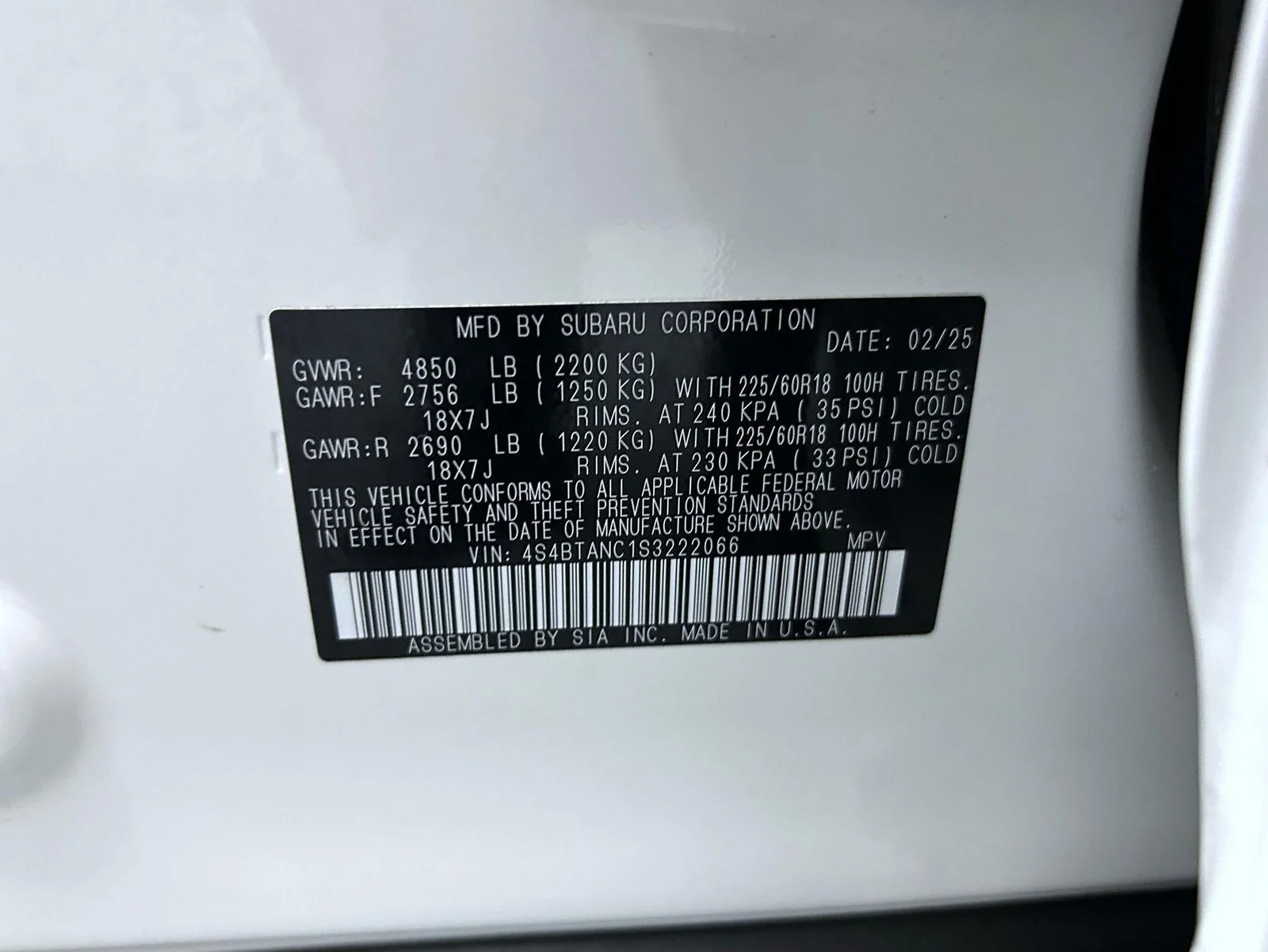 Used 2025 White Subaru Limited image 25