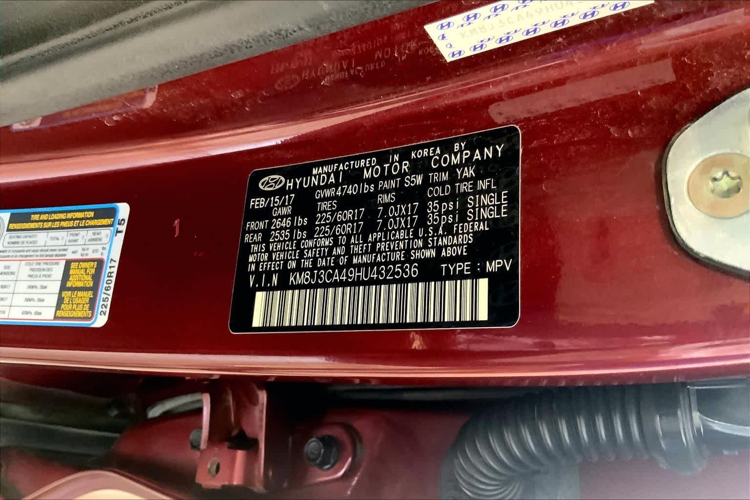 Used 2017 Ruby Wine Hyundai SE Plus image 34