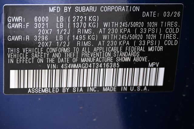 New 2026 Blue Subaru Limited 7-Passenger image 23