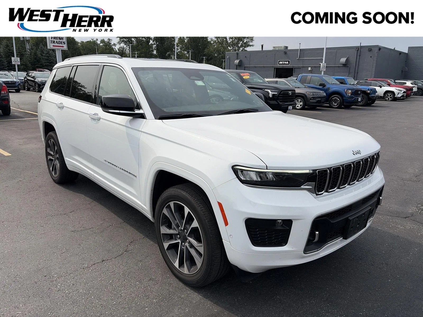 Used 2021 Bright White Clearcoat Jeep Overland image 1