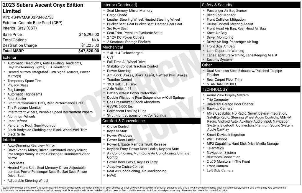 Certified Used 2023 Blue Subaru Onyx Edition image 10