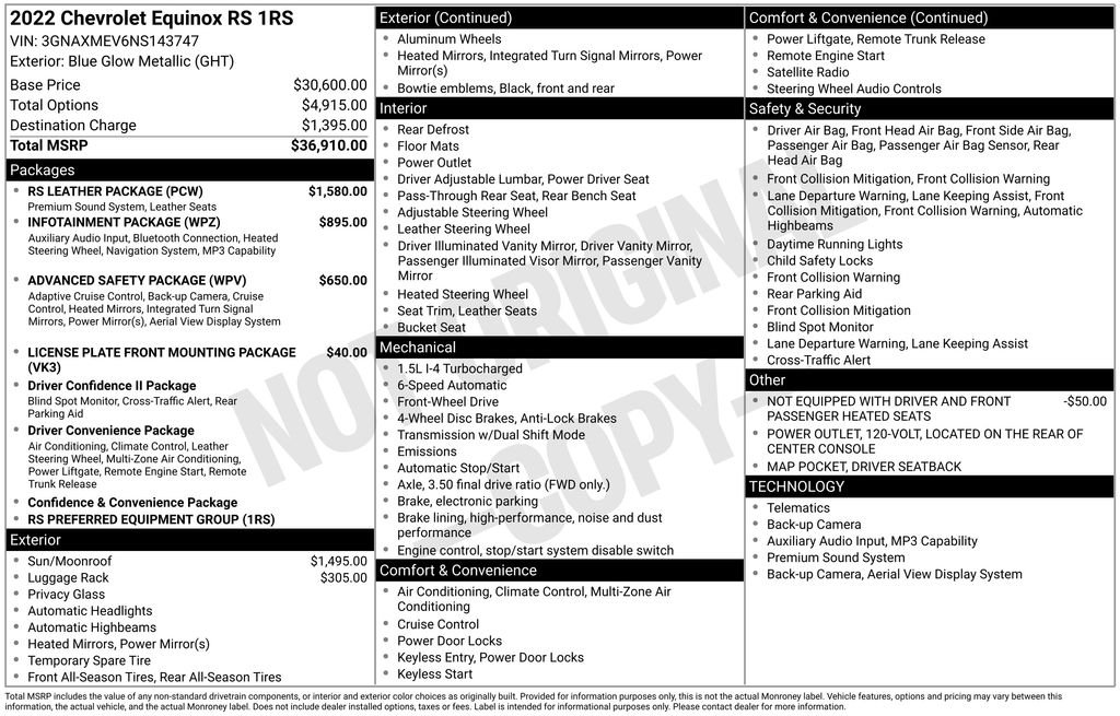 Used 2022 Blue Chevrolet RS image 2