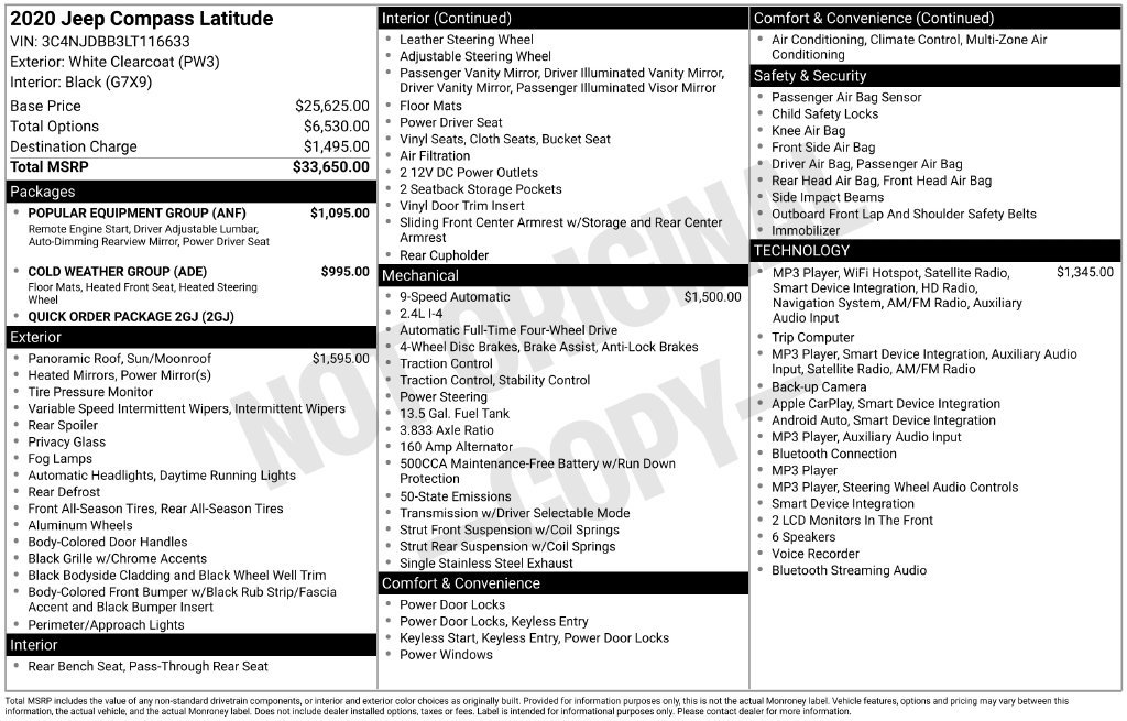 Used 2020 White Jeep Latitude image 11