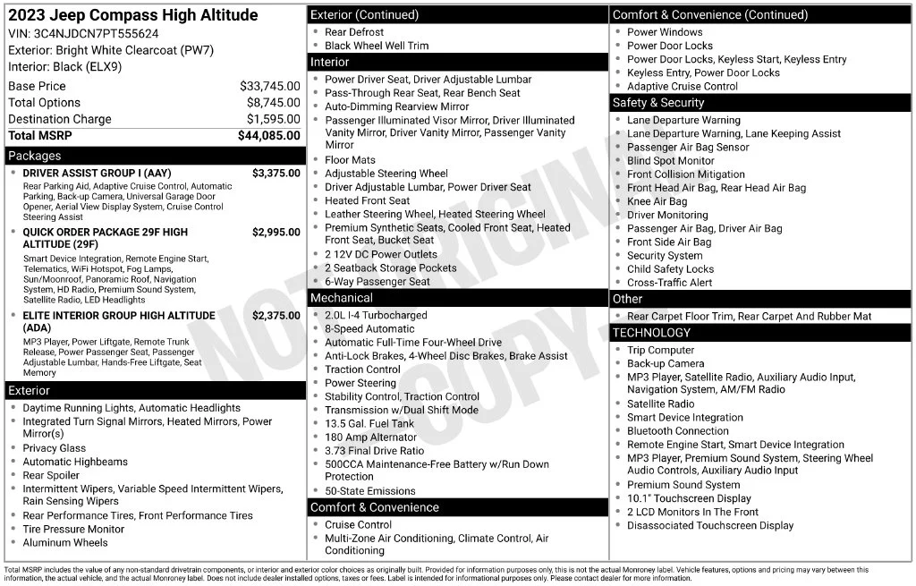 Used 2023 Bright White Clearcoat Jeep High Altitude image 22