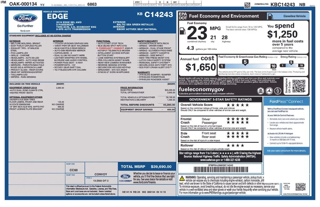Used 2019 Green Ford SEL image 6