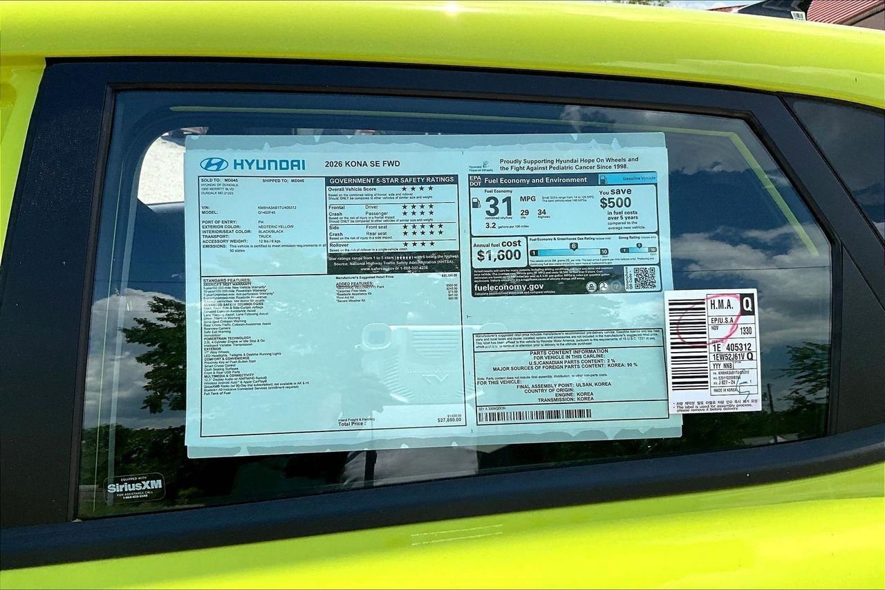 New 2026 Yellow Hyundai SE FWD image 36