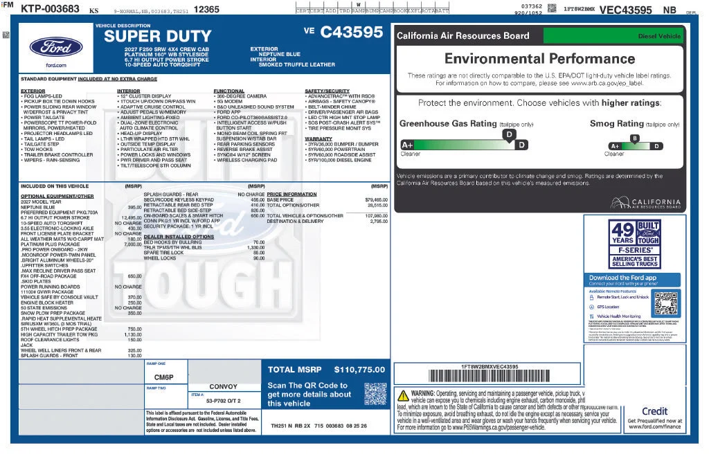 New 2027 Neptune Blue Ford F-250® Platinum® image 41