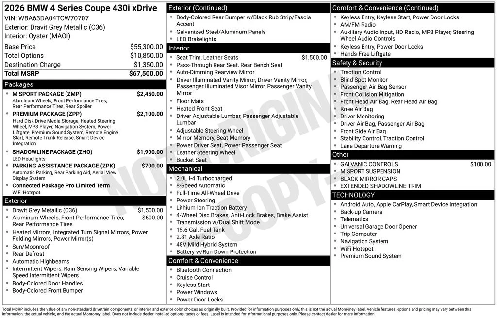 New 2026 Gray BMW 430i xDrive image 2