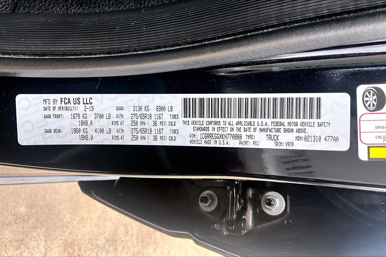 Used 2019 Diamond Black Crystal Pearlcoat Ram Tradesman image 37
