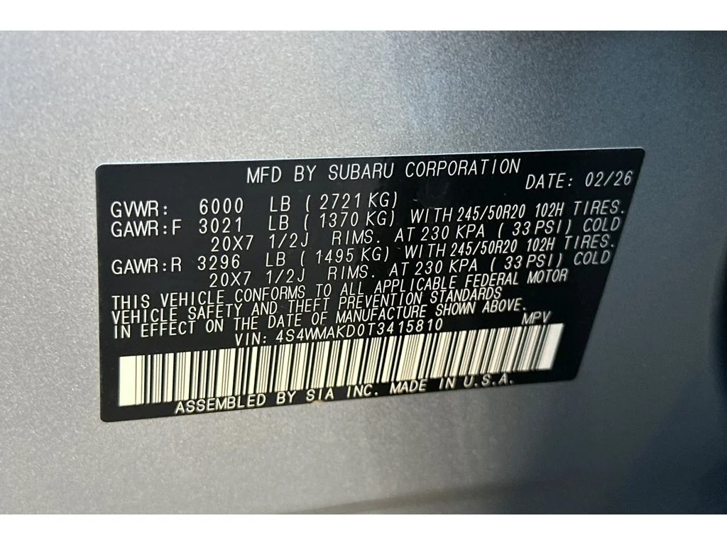 New 2026 ICE SILVER METALLIC Subaru Touring 7-Passenger image 29