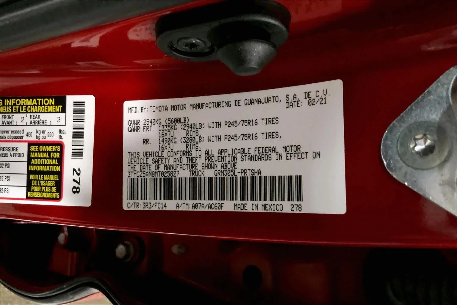 Used 2021 Barcelona Red Metallic Toyota SR5 image 37