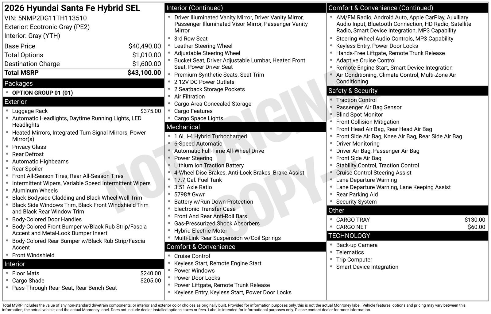 New 2026 Gray Hyundai SEL image 39