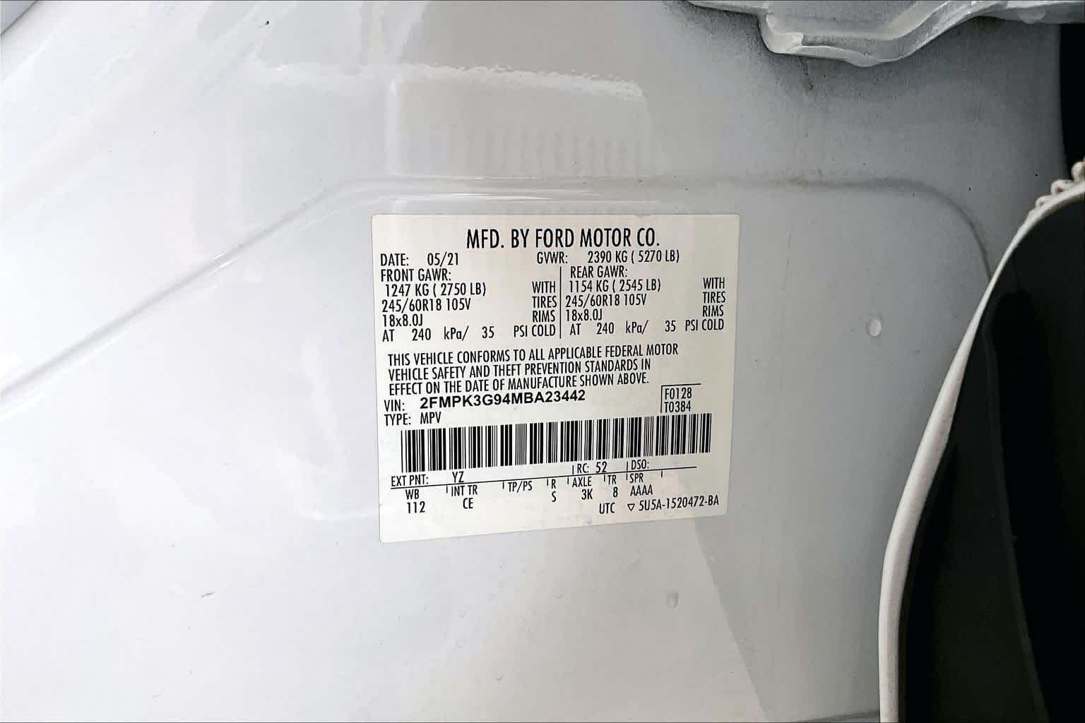 Used 2021 Oxford White Ford SE image 30