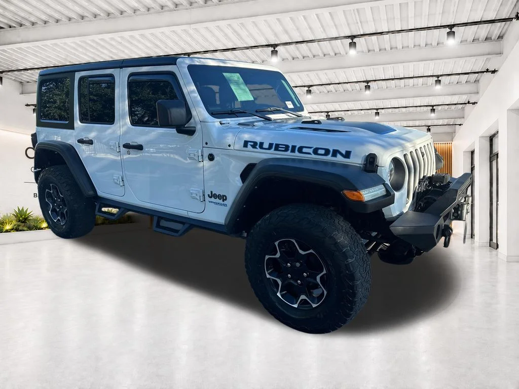 Used 2022 White Jeep Unlimited Rubicon 4xe image 1