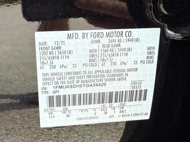 New 2026 Agate Black Metallic Ford Active w/100A Pkg 4WD image 20