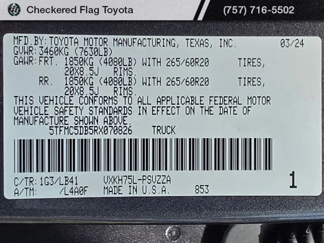 Used 2024 Magnetic Gray Metallic Toyota 1794 Edition image 21