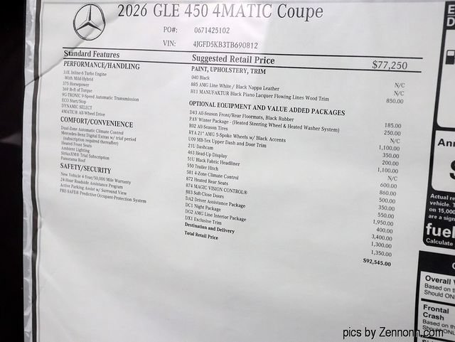 New 2026 Black Mercedes-Benz GLE 450 image 58