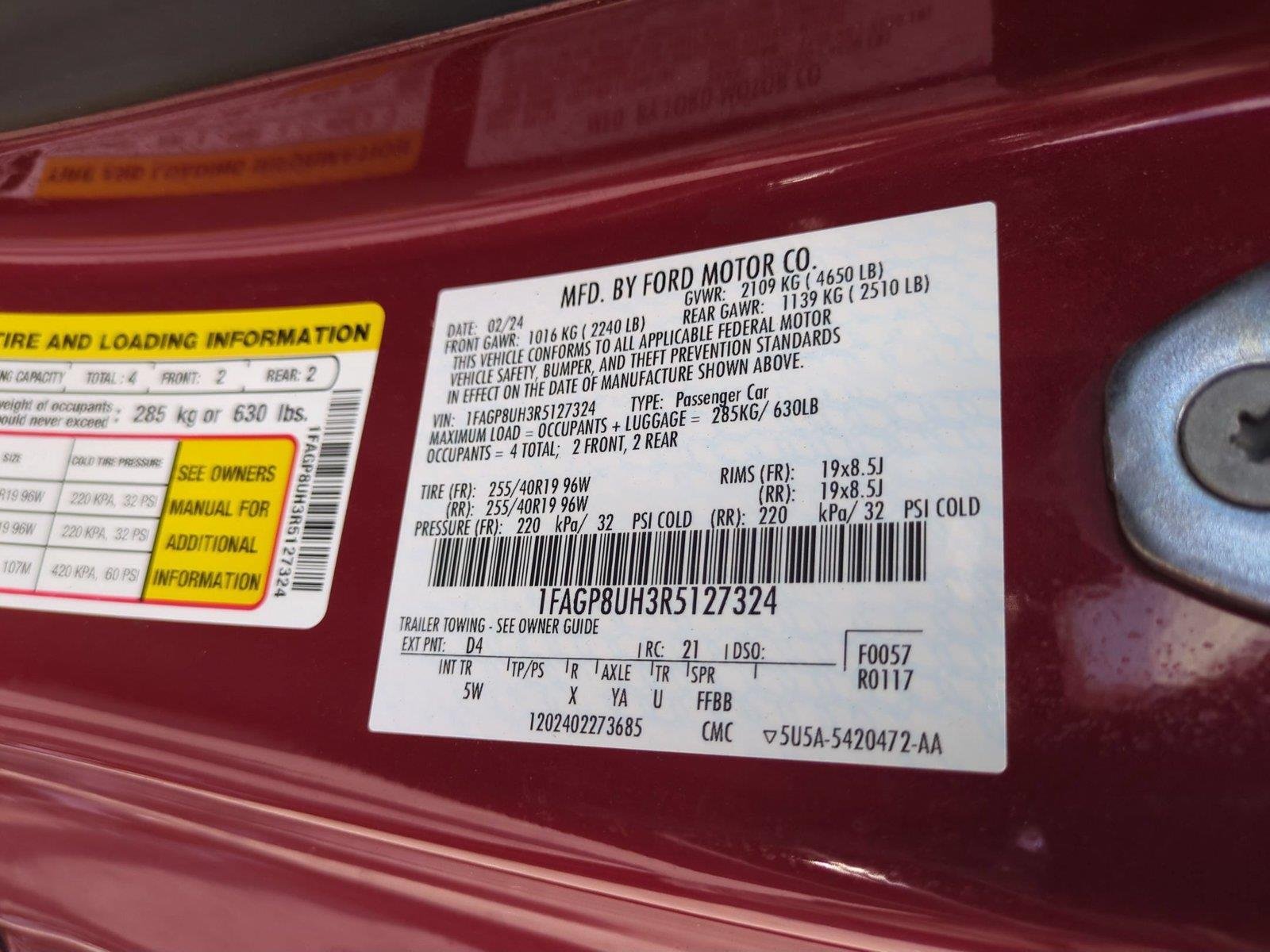 Used 2024 Rapid Red Metallic Tinted Clearcoat Ford EcoBoost Premium image 37