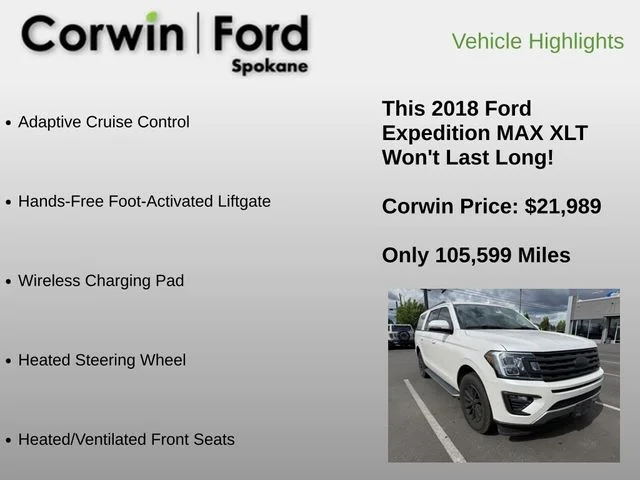 Used 2018 White Platinum Clearcoat Metallic Ford XLT image 12