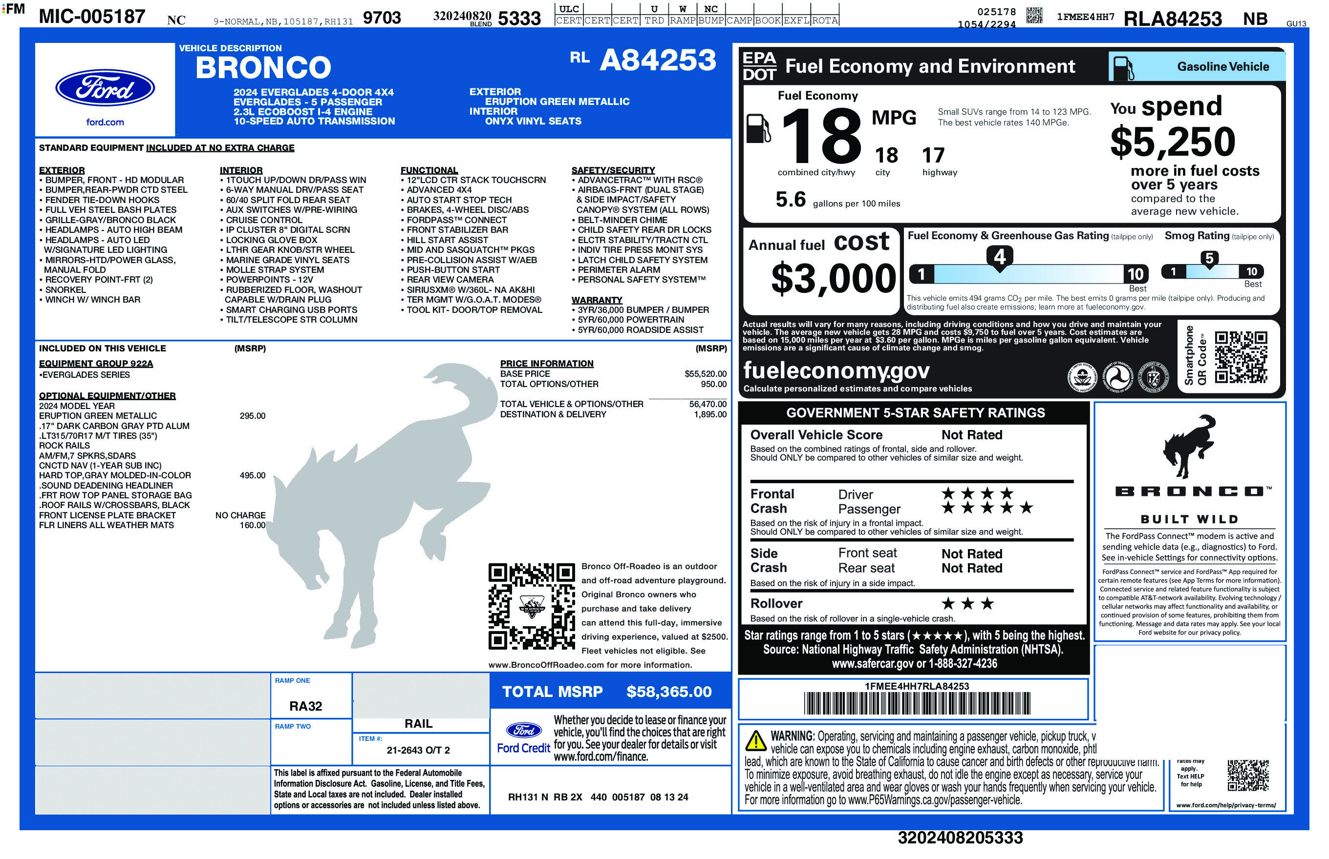 Used 2024 Green Metallic Ford Everglades image 53