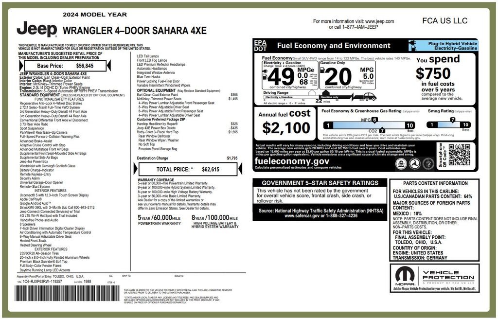 Used 2024 Earl Clearcoat Jeep Sahara 4xe image 3