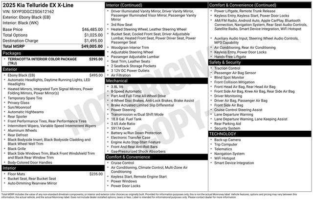 Used 2025 Ebony Black Kia EX X-Line image 50