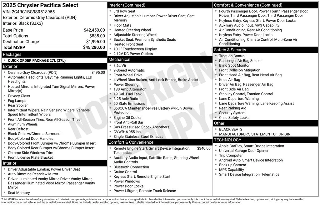 Used 2025 Ceramic Gray Clearcoat Chrysler Select image 35