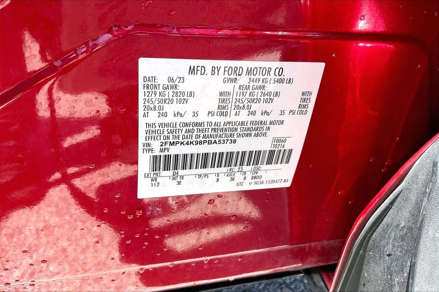 Used 2023 Rapid Red Metallic Tinted Clearcoat Ford Titanium image 35