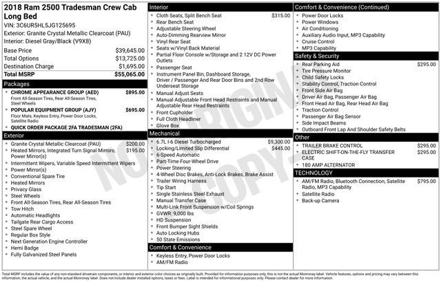 Used 2018 Granite Crystal Metallic Clearcoat Ram Tradesman image 18