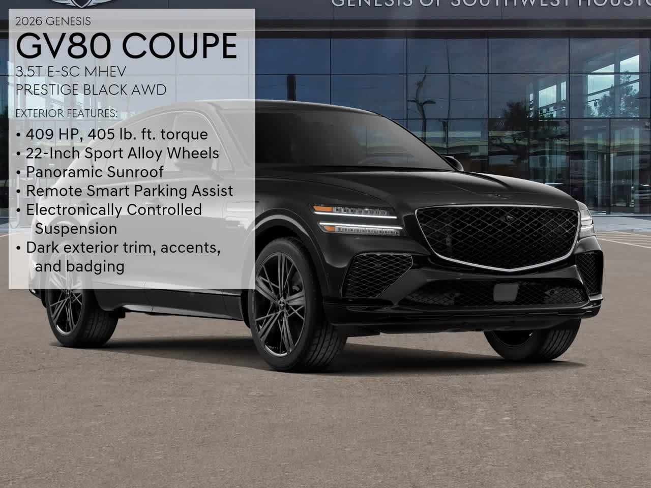 New 2026 Genesis GV80 Coupe 3.5T e-SC Prestige Black Sport Utility