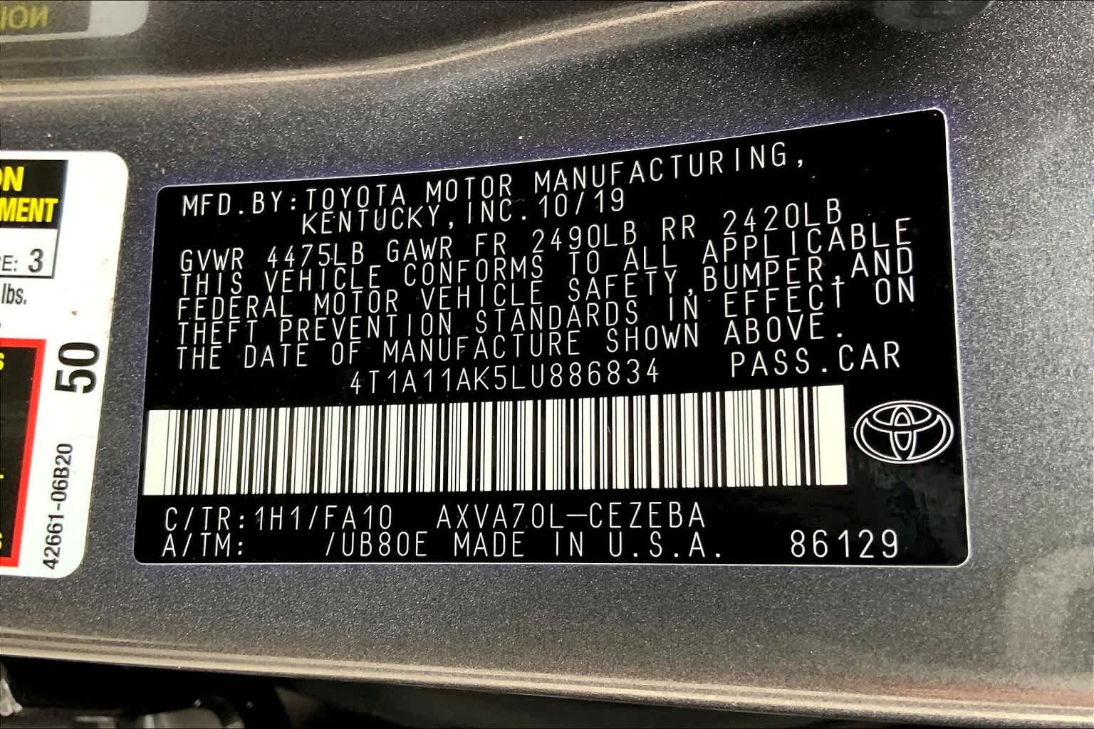 Used 2020 Predawn Gray Mica Toyota L image 34