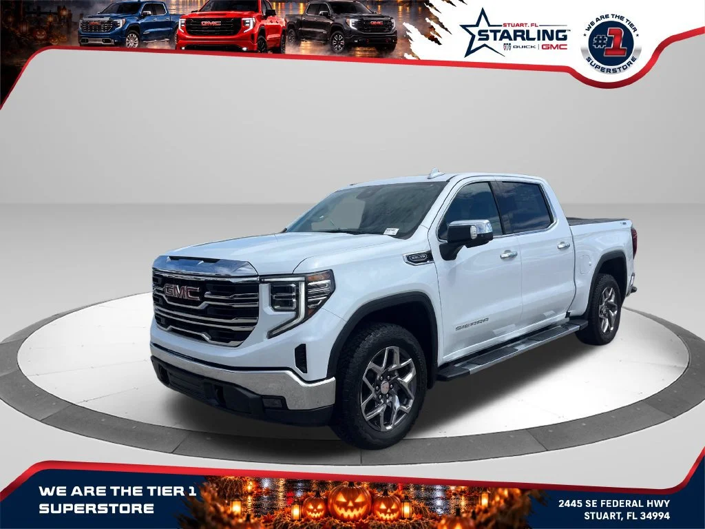 New 2026 Glacier White Tricoat GMC SLT image 1