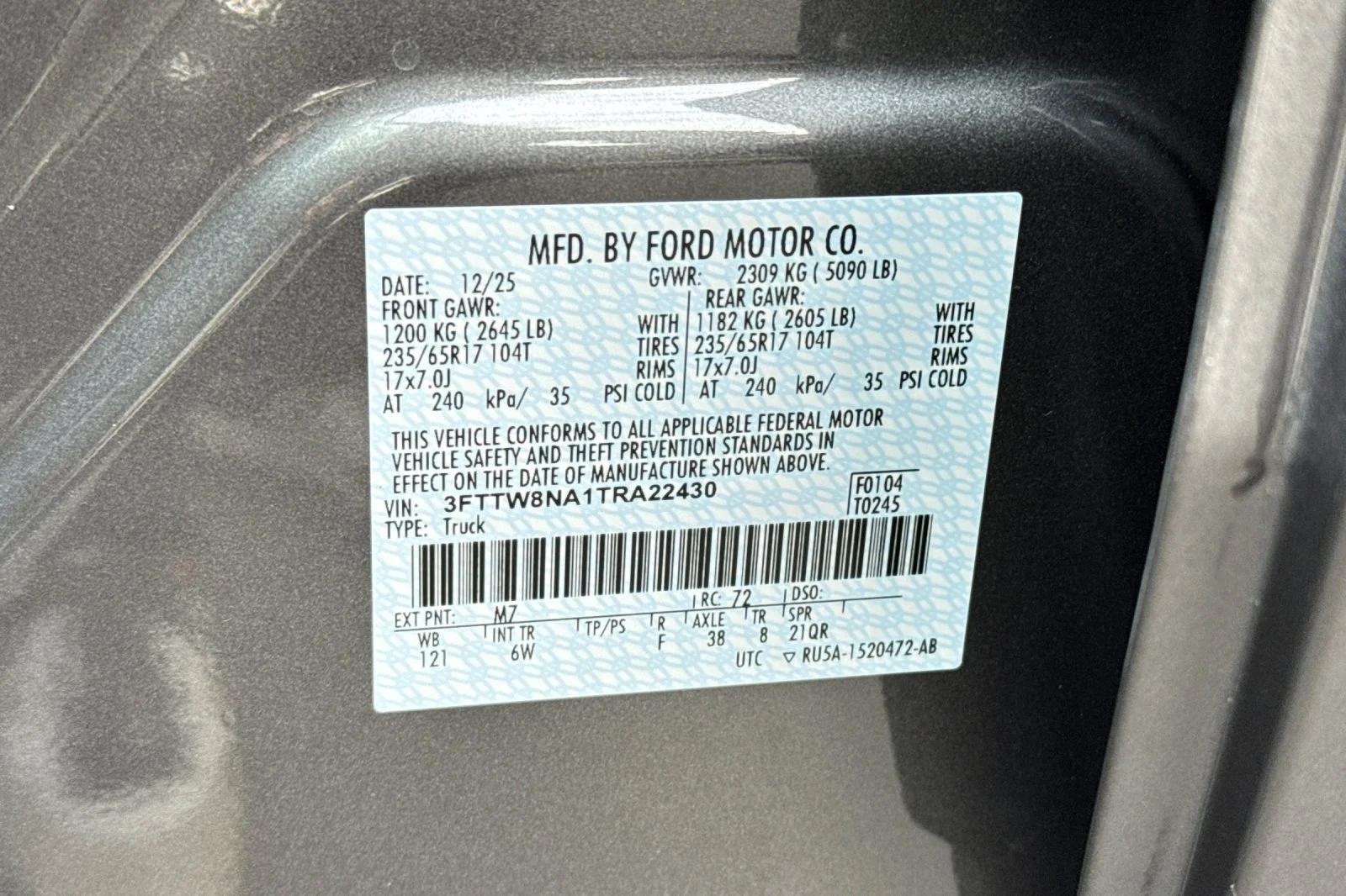 New 2026 Carbonized Gray Metallic Ford Tremor® image 33