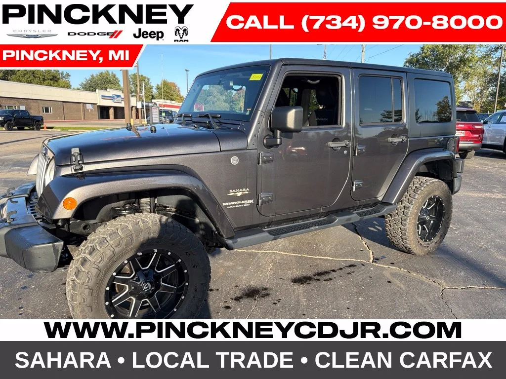 Used 2018 Gray Jeep Unlimited Sahara image 1