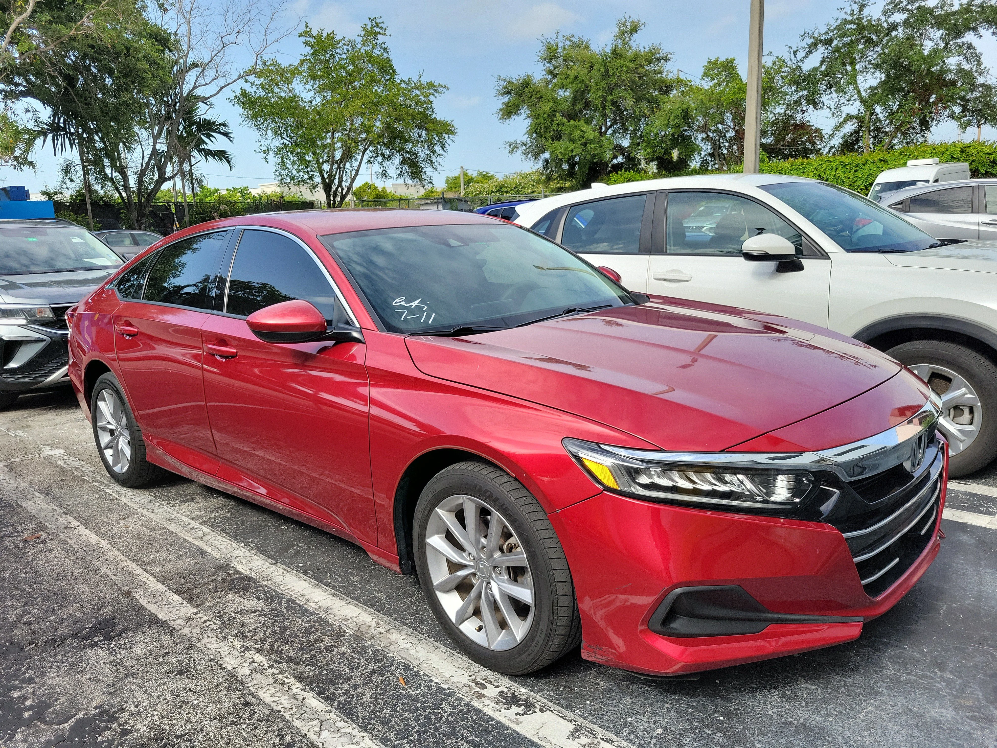 Certified Used 2021 Radiant Red Metallic Honda 1.5T LX image 2