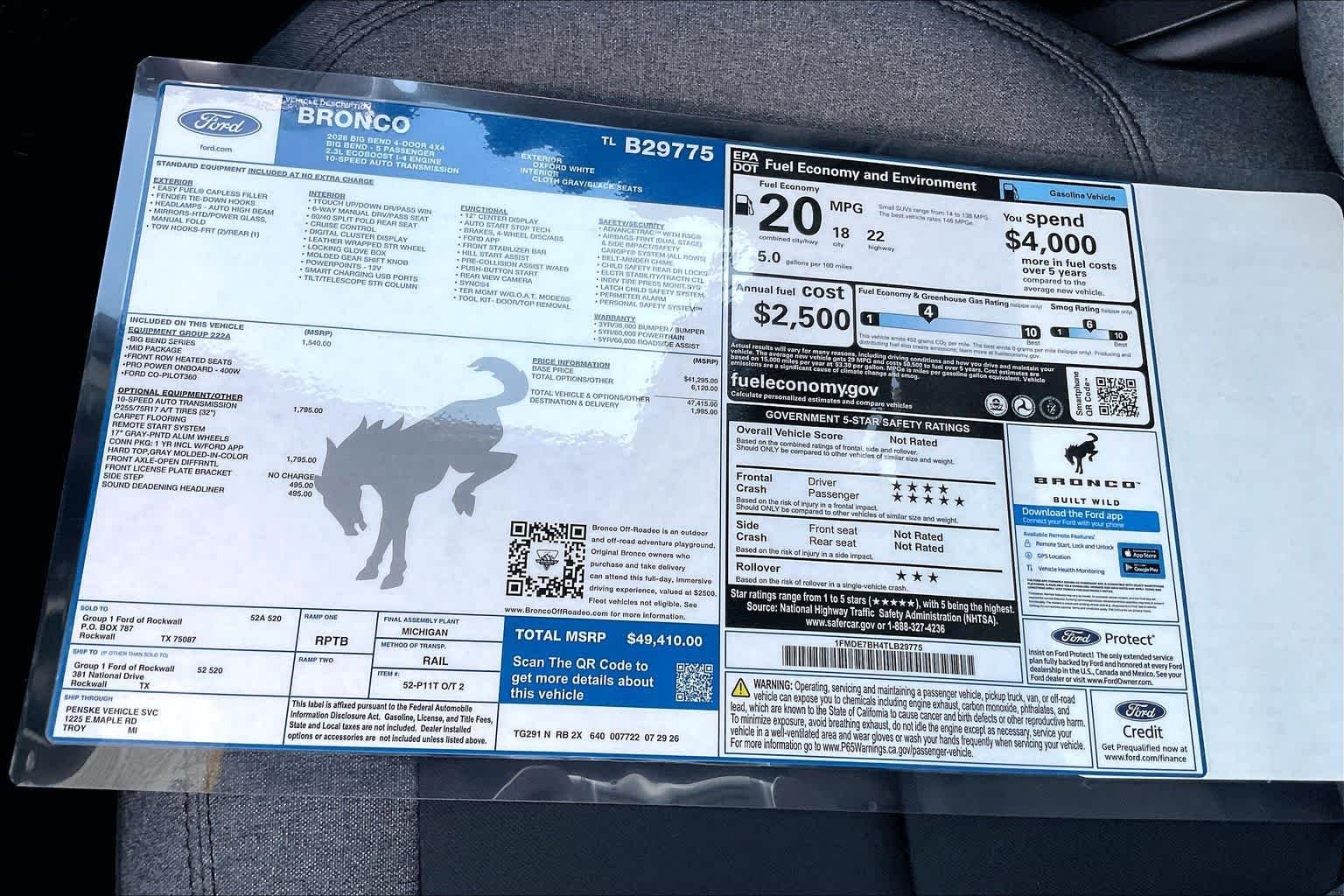 New 2026 Oxford White Ford Big Bend® image 19