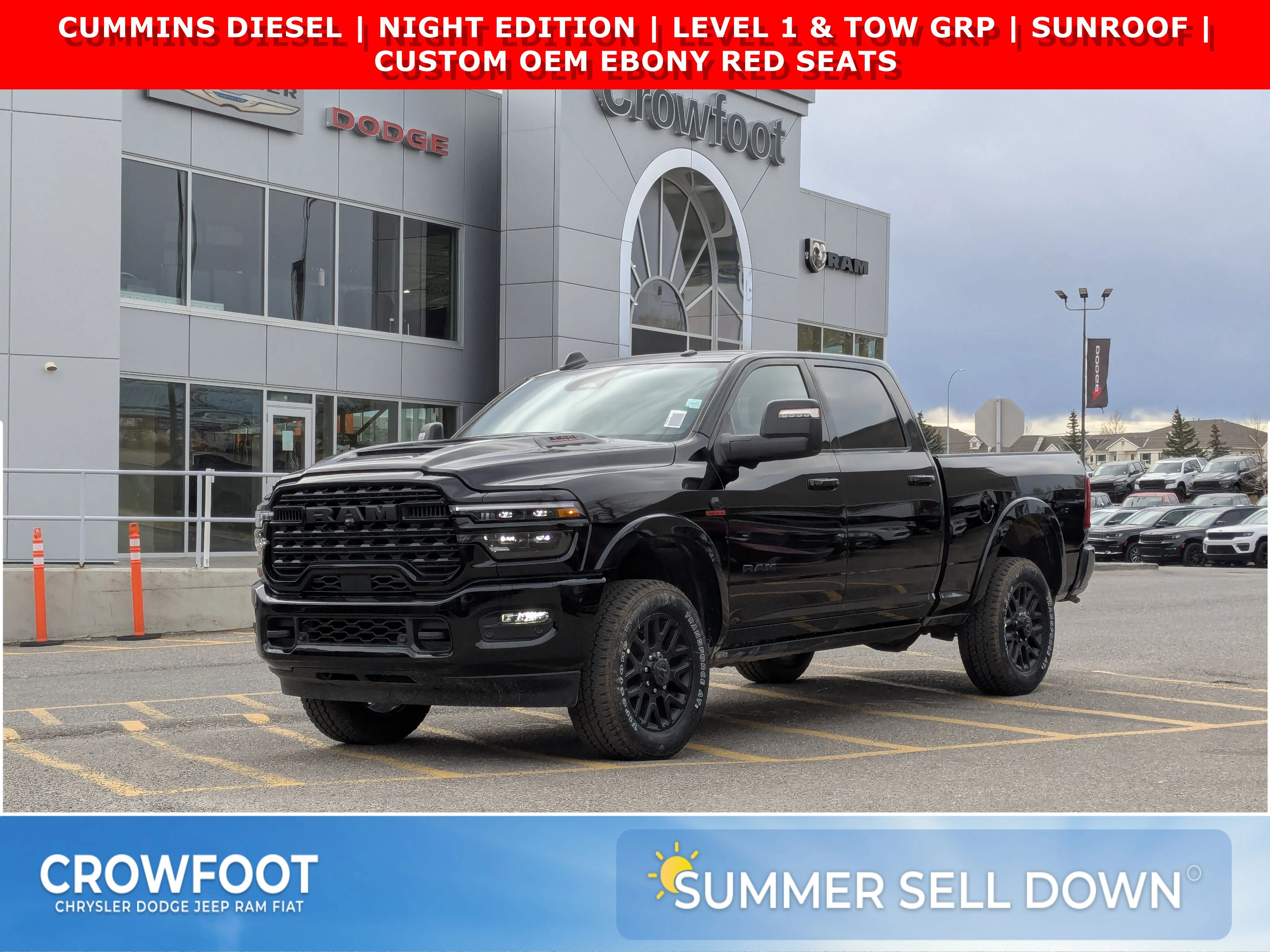 New 2026 Black RAM Limited - NIGHT EDITION - 5TH W & GOOSENECK PREP - LEVEL 1 EQUIP - CUSTOM EBONY RED SEATS image 1