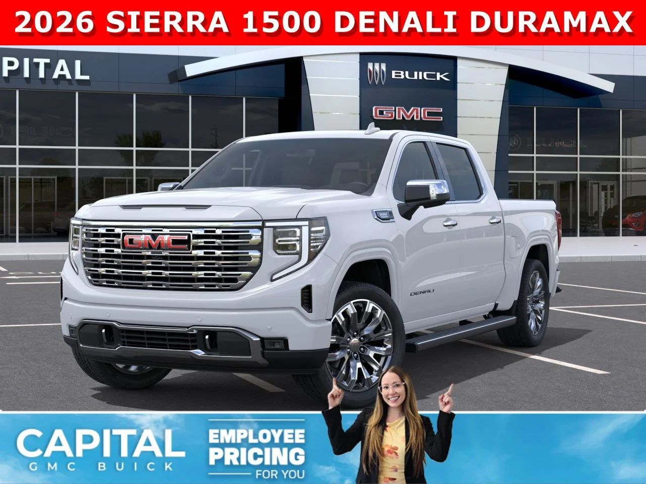 New 2026 GLACIER WHITE TRICOAT GMC Denali image 1