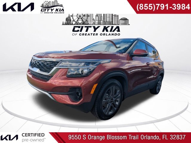 Certified Used 2023 Orange Kia S image 1