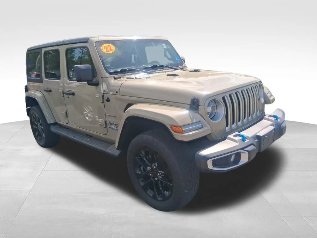 Used 2022 Beige Jeep Unlimited Sahara 4xe image 2