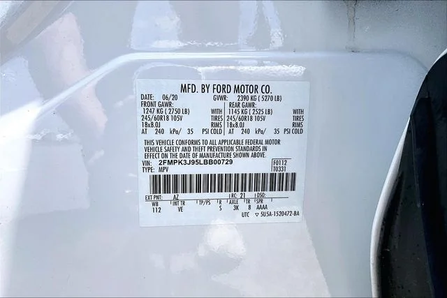 Used 2020 White Ford SEL image 16