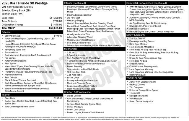 Used 2025 Ebony Black Kia SX-Prestige image 48