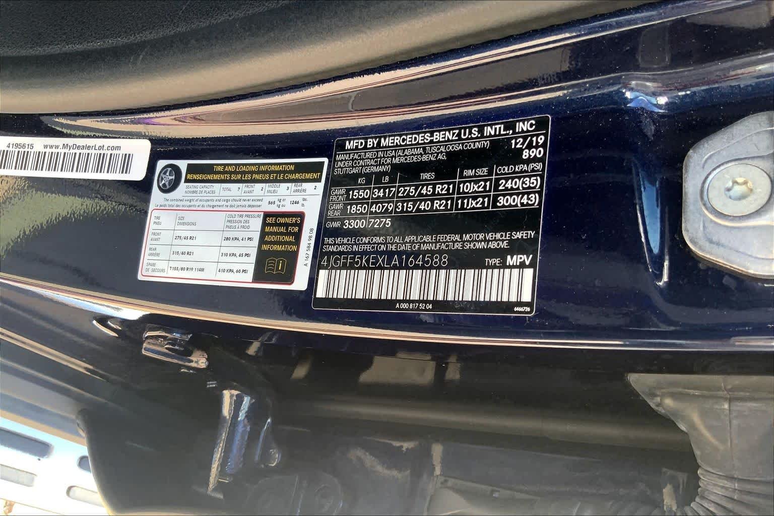 Used 2020 Lunar Blue Metallic Mercedes-Benz GLS 450 image 34