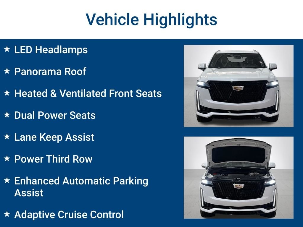 Used 2022 Crystal White Tricoat Cadillac Sport Platinum image 3