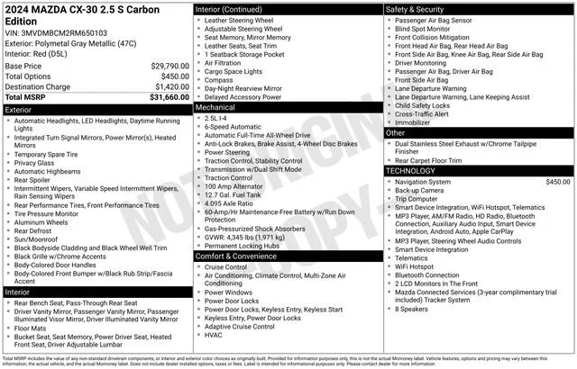 Used 2024 Polymetal Gray Metallic Mazda 2.5 S Carbon Edition image 13