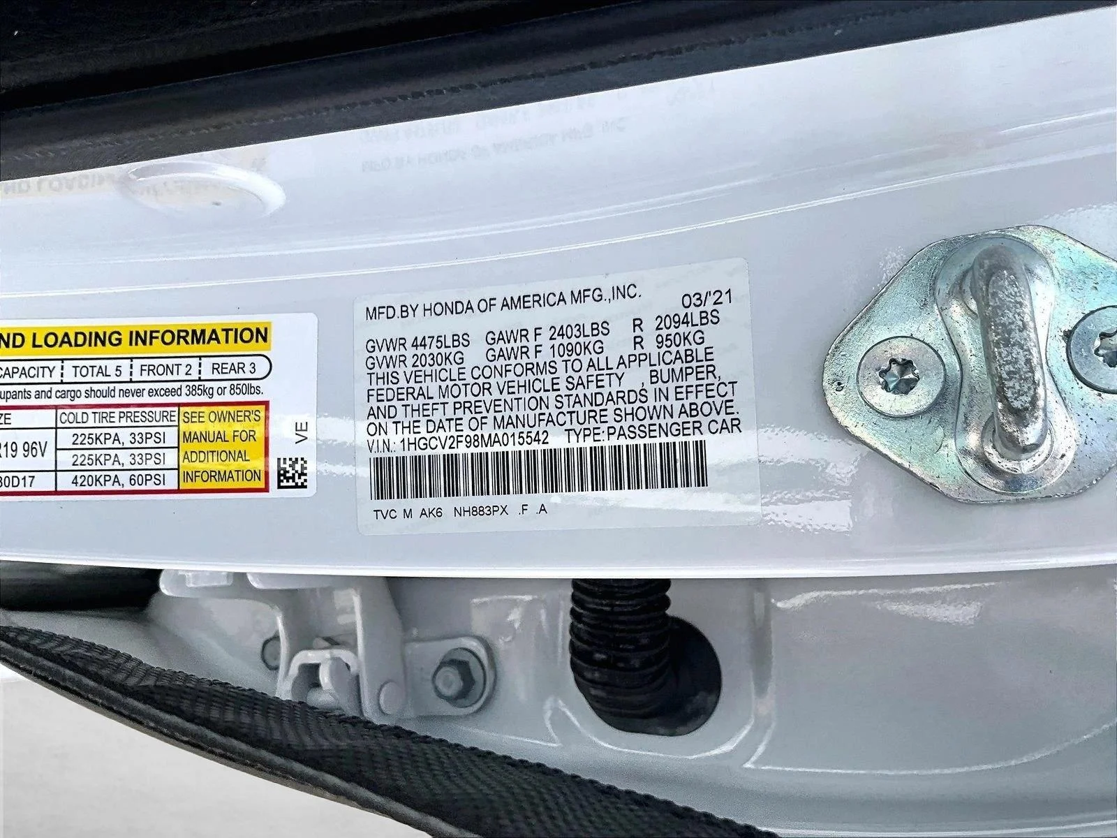 Used 2021 Platinum White Pearl Honda Touring image 30