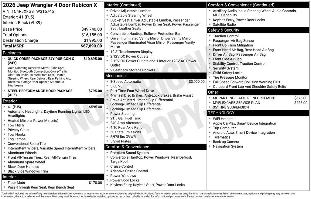 New 2026 41 Exterior Paint Jeep Rubicon X image 9