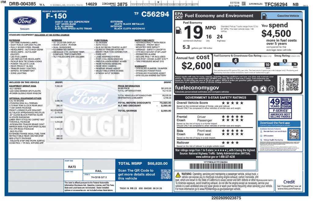 New 2026 Black Ford XLT image 8